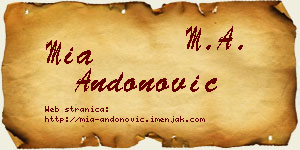 Mia Andonović vizit kartica